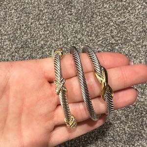 Elegant Silver and Gold Women's Bracelets - 3
